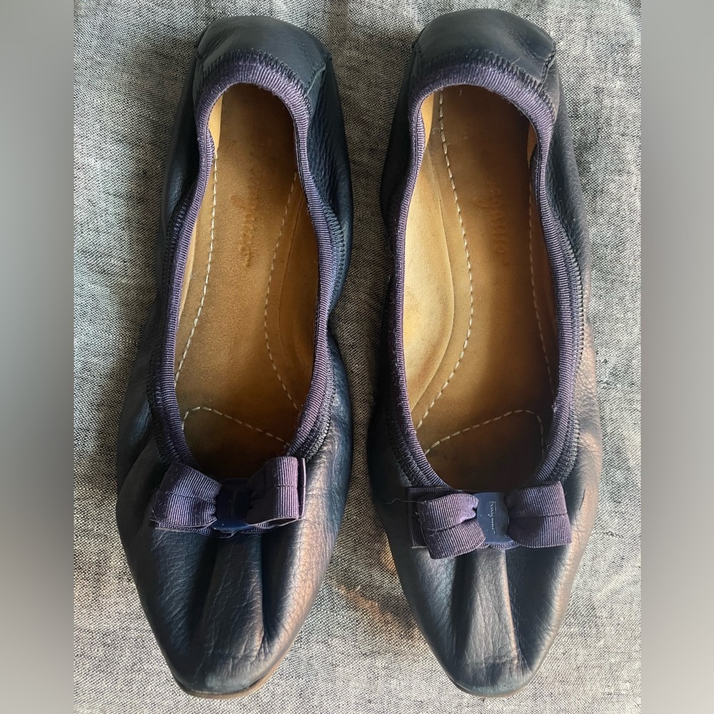 Salvatore Ferragamo My Joy Ballerina Shoes Navy size 6